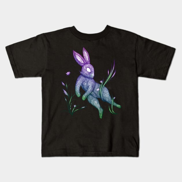 Rabbit Floral Kids T-Shirt by shaireproductions